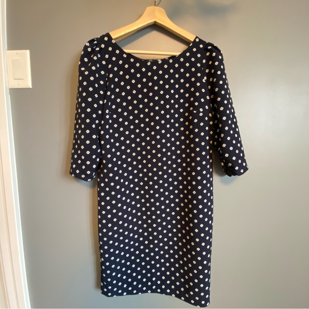 Pinwheel Blue dress with puff sleeve shoulder